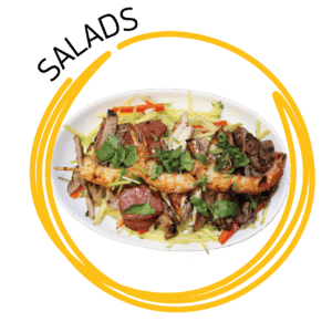 Vietnamese salad with herbs and grilled protein