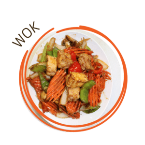 Vietnamese and Thai stir-fried wok plate